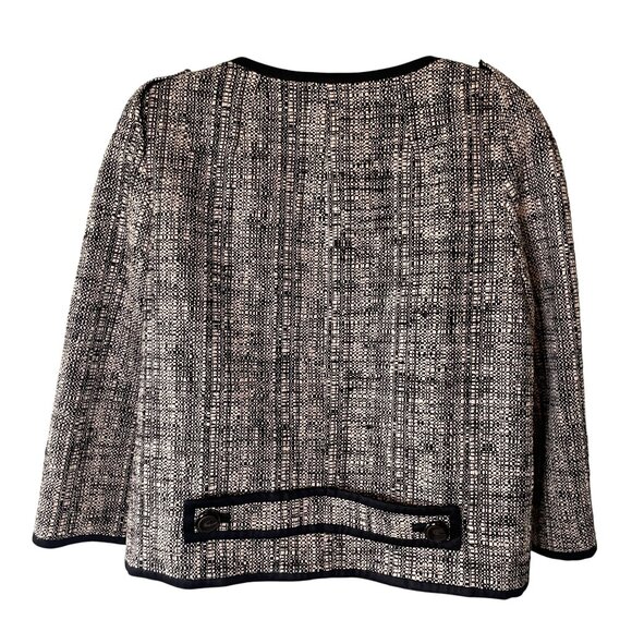 Talbots Jacket Women's 12 Black White Tweed Blazer Preppy Office Classic - Picture 6 of 9